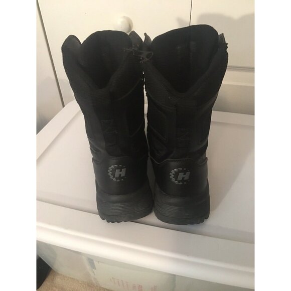 HY-TEST STEEL TOE  Safety Side Zip/lace‎ BLACK LEATHER BOOTS Men’s Sz 11.5 M main image 9